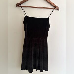 Urban Outfitters Black Velvet Mini Dress XS NWT Strappy